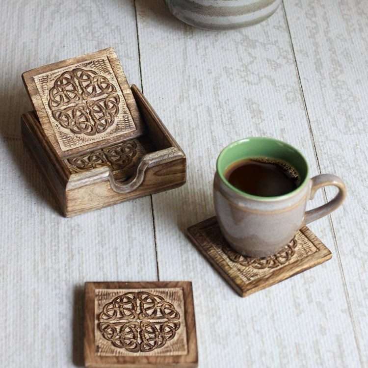 Carving Design Wood Coasters image