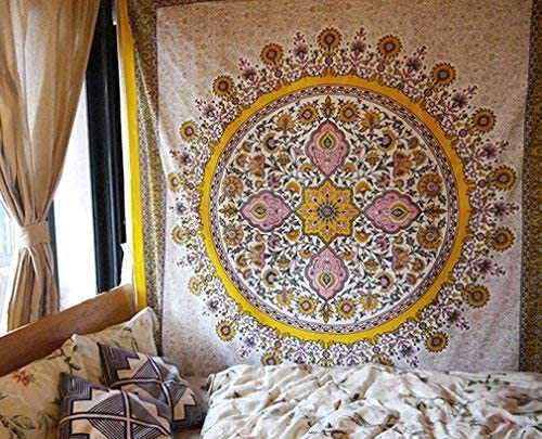 24_MedallionYellow2 Asian Style Medallion Tapestry image