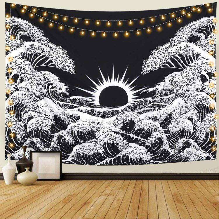 Waves Asian Style Tapestry image