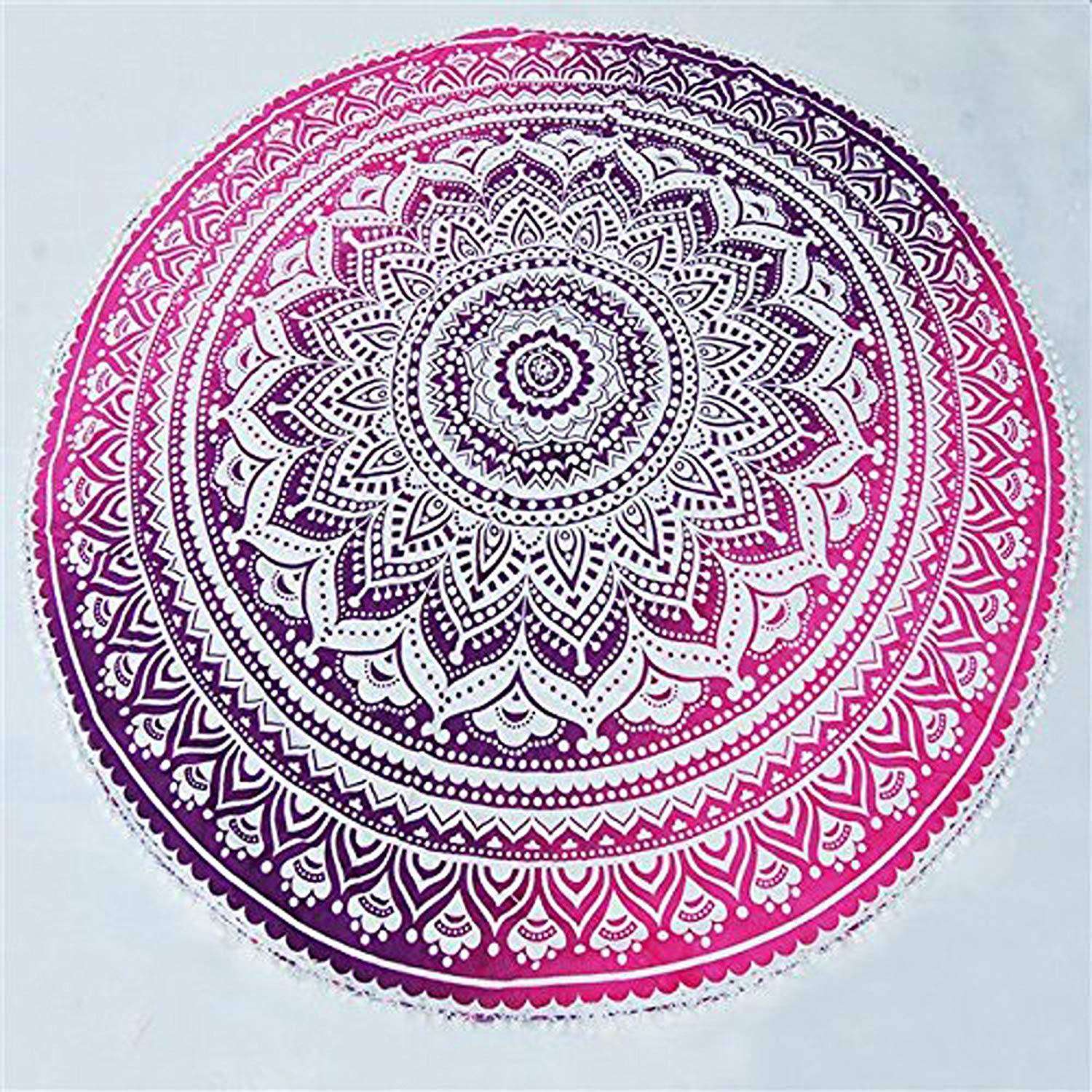 Round Ombre Indian Tapestry image